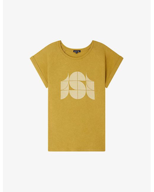 Soeur Yellow Valentina Screen-print Cotton-blend T-shirt