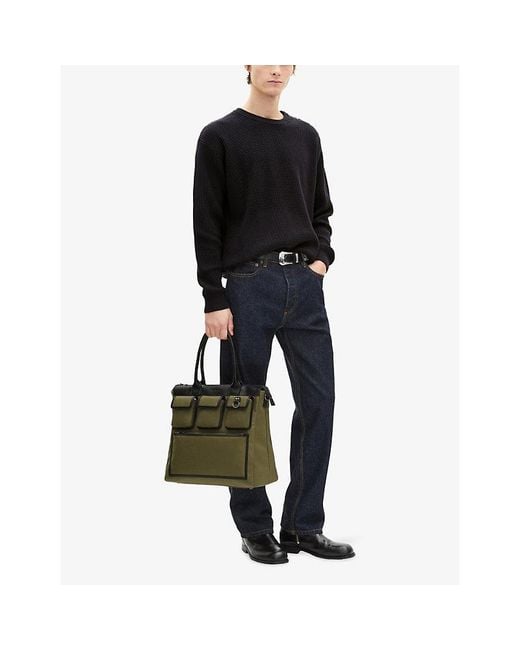 The Kooples Black Ribbed Round-Neck Cotton Jumper for men