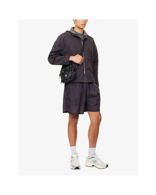 MKI Miyuki-Zoku Blue Hyperlight Hooded Shell Wind Jacket for men
