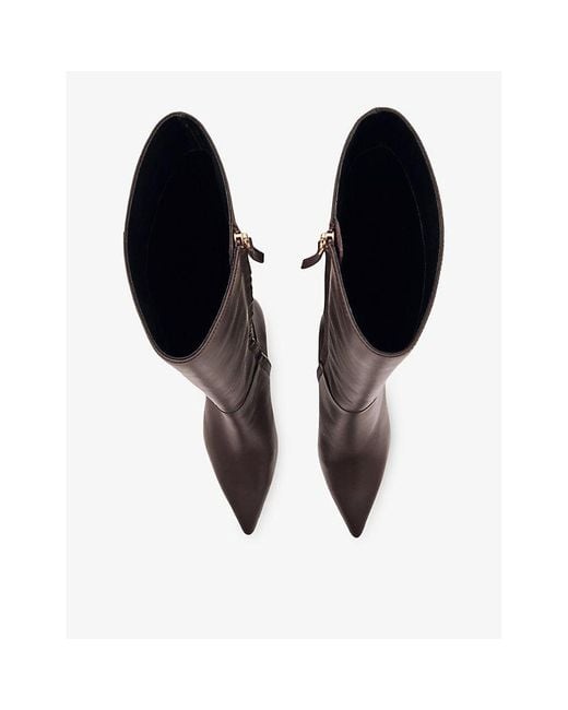 Reiss Brown Bianca Heeled Leather Knee-High Boots