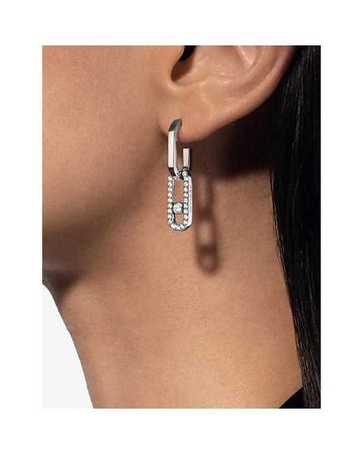 Messika White Move Link 18Ct And 0.85Ct Diamond Earrings