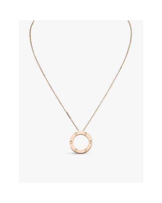 Cartier Love 18ct Rose-gold Necklace in Metallic | Lyst