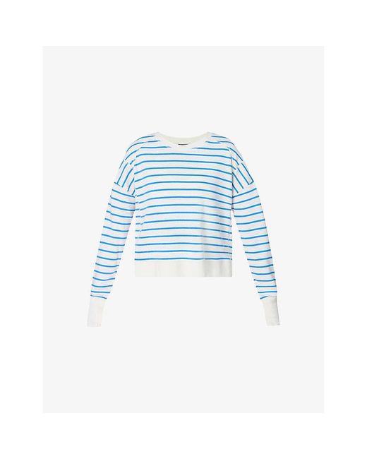 Sweaty Betty Blue After Class Crop Cotton And Modal-Blend Sweatshirt