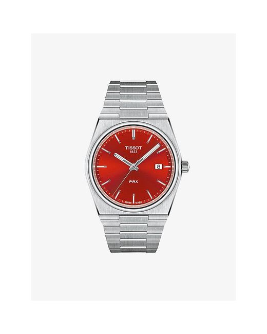 Tissot Red T1374101142100 Prx 40Mm Stainless-Steel Quartz Watch for men