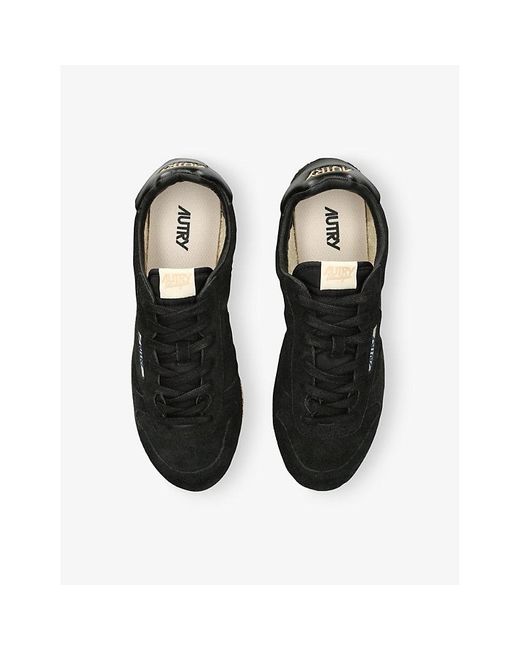 Autry Black Windspin Suede Low-Top Trainers for men
