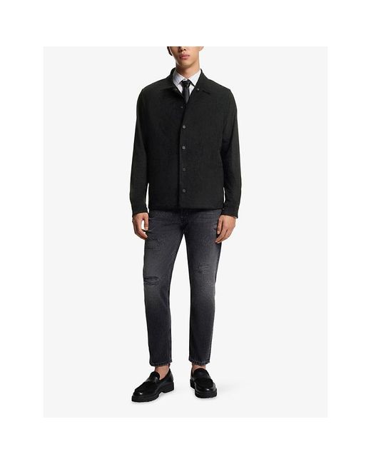 HUGO Black Oversized-Fit Shirt for men