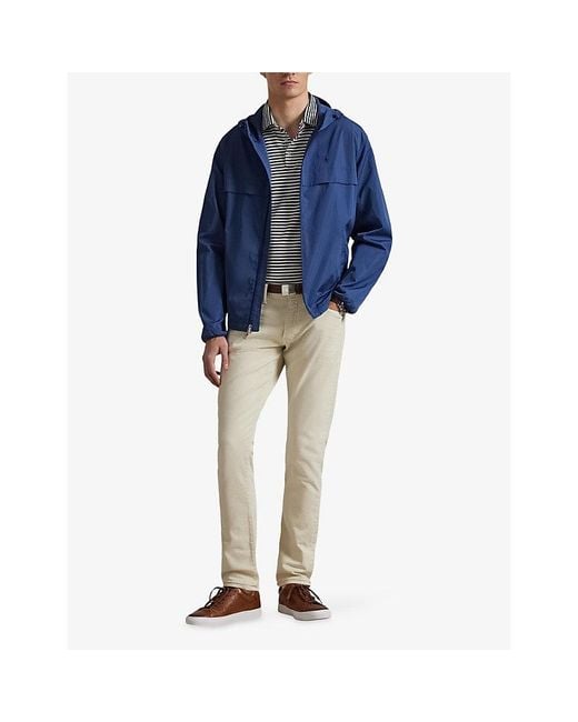 Polo Ralph Lauren Blue The Glenmoor Hooded Windbreaker Jacket for men