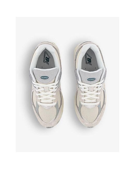 New Balance White 2002 Branded Suede And Mesh Low-top Trainers