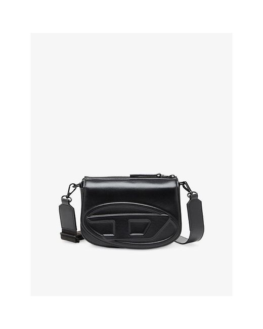 DIESEL Black 1Dr Camera Leather Cross-Body Bag for men