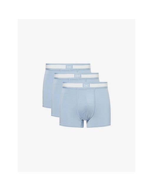 Men Che CHE Signature Pack Of Three Stretch-Woven Trunks in Blue for Men | Lyst