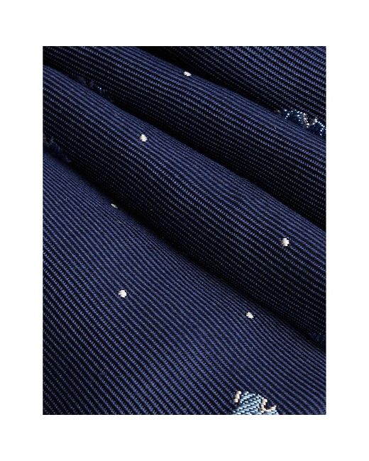 Paul Smith Blue Sports Shirt-embroidered Silk Tie for men