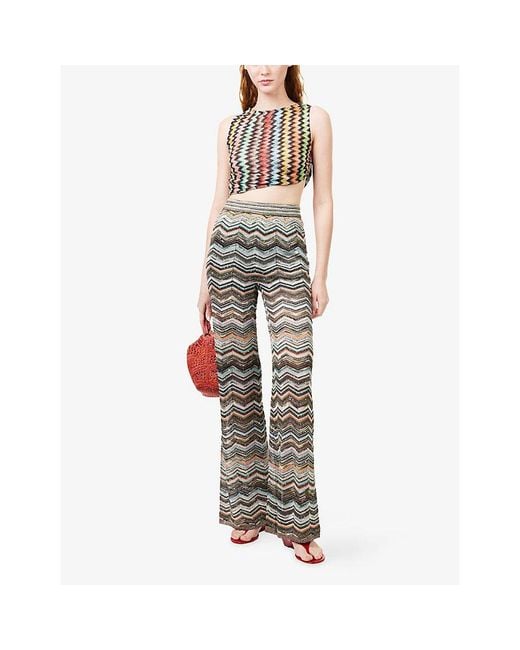Missoni White Zig-Zag Sleeveless Knitted Top