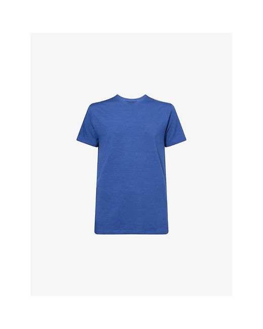 Derek Rose Blue Basel Crewneck Stretch-Modal T-Shirt for men