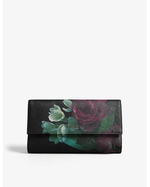 Ted Baker Gray Papiena Floral-print Woven Travel Wallet