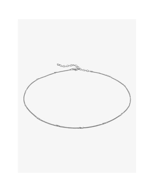 Monica Vinader White Curb Twist Sterling- Choker Chain Necklace