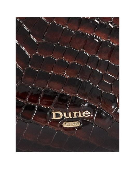 Dune Brown Disarming Mock-Croc Leather Shoulder Bag