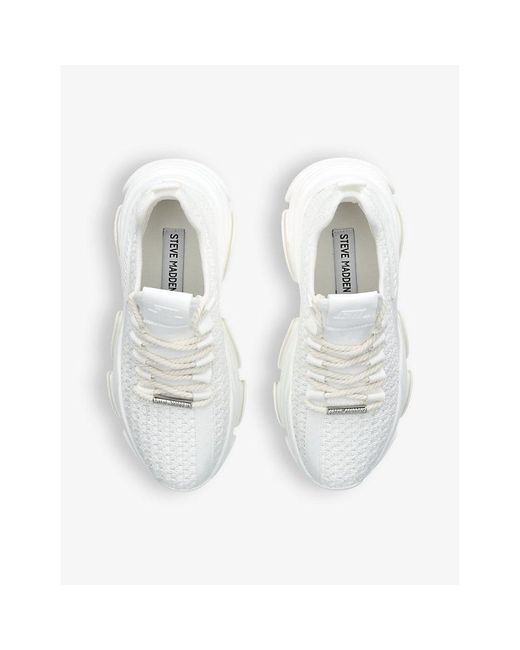 Steve Madden White Project Chunky-sole Woven Low-top Trainers