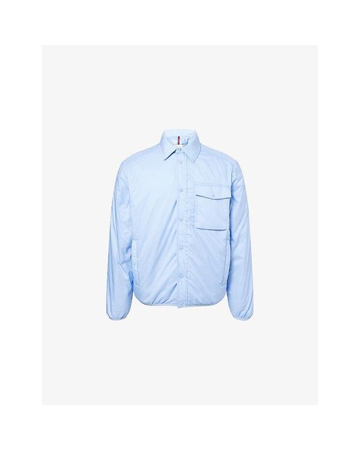 Moncler Blue Patch-Pocket Apron Shell Jacket for men