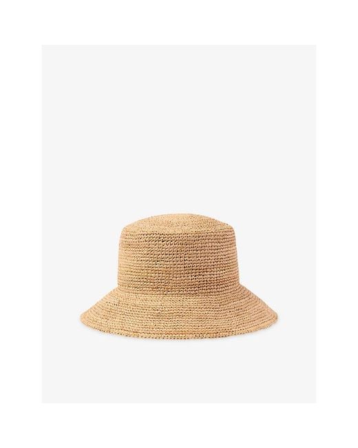 Whistles Natural Structured Straw Bucket Hat