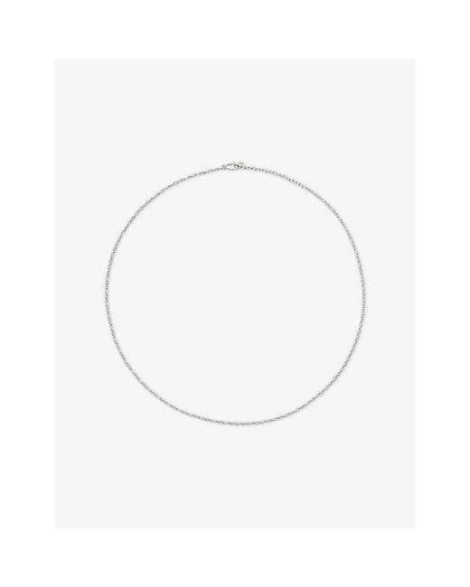 Monica Vinader White Textured Link Sterling- Chain Necklace
