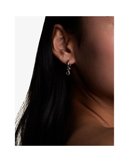 Astrid & Miyu White Sunset Pear Charm-Plated Sterling- And Cubic Zirconia Hoop Earrings