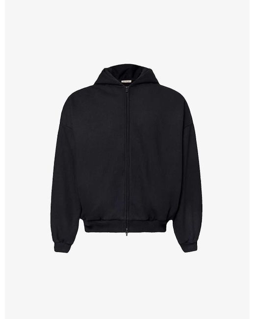 Fear Of God Blue Brand-patch Relaxed-fit Cotton-jersey Hoody X for men