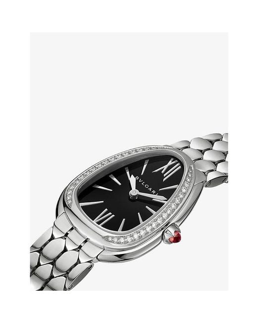 BVLGARI White Serpenti Seduttori Stainless-Steel Quartz Watch