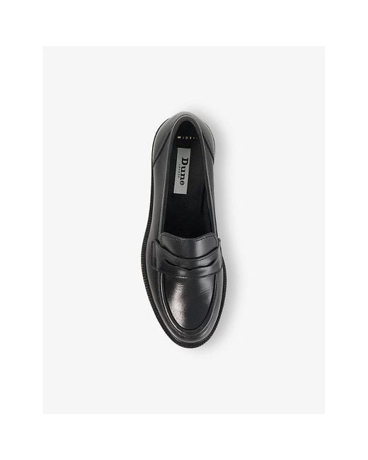 Dune Black Giya Wide-Fit Leather Loafers