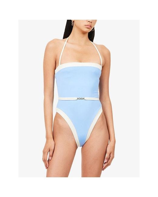 Cheap Monday Blue Miami Belted Swimsuit