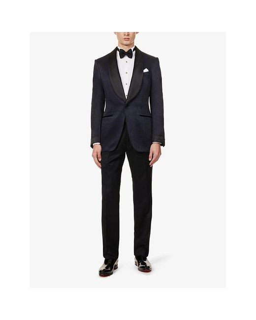 Tom Ford Blue Shelton Straight-leg High-rise Wool-blend Trousers for men