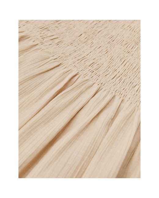 Reiss Natural Catie Shirred-Waist Cotton-Blend Mini Skirt