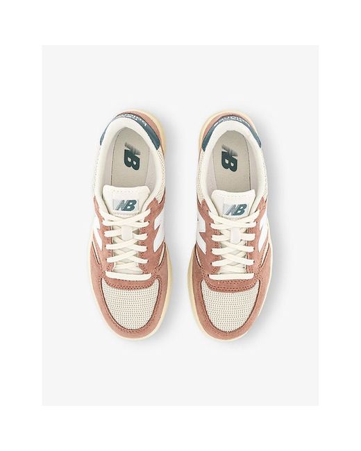 New Balance Pink T500 Suede Low-Top Trainers