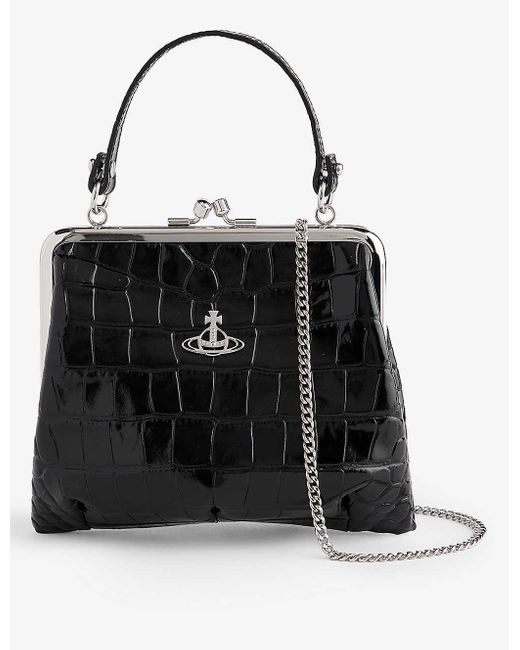 Vivienne Westwood Black Granny Frame Leather Cross-body Bag