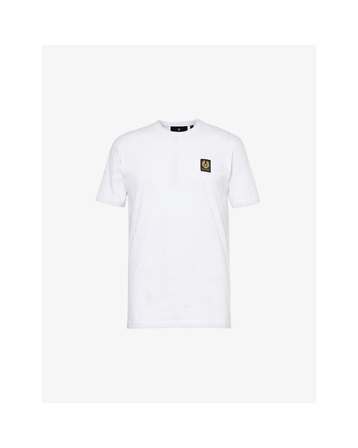Belstaff White Brand-patch Crewneck Cotton-jersey T-shirt X for men