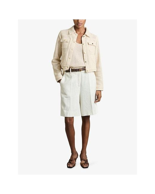 Reiss Natural Renzo Textured Cotton-Blend Trucker Jacket