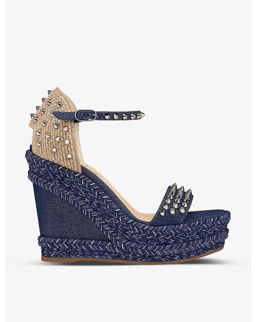 Christian Louboutin Madmonica 120 Denim Wedge Sandals in Blue Lyst Canada