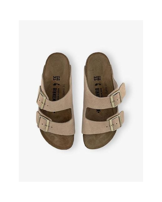 Birkenstock Natural Arizona Double-Strap Leather Sandals