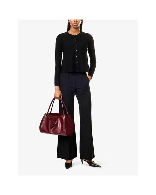 ME+EM Black Button-Through Wool-Blend Cardigan
