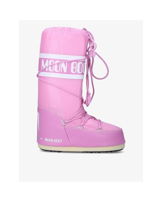 Moon Boot Pink Icon Logo-print Shell Boots
