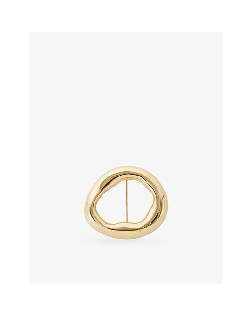 Joseph Metallic Bean-Toned Metal Brooch
