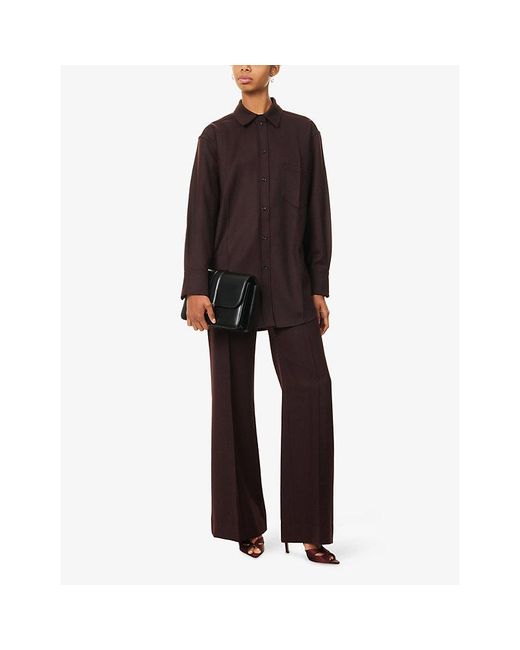 Victoria Beckham Purple Remi Oversized Wool Shirt