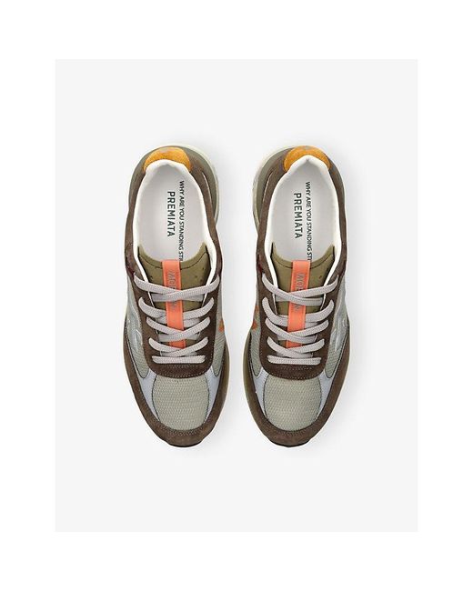Premiata Multicolor Moerun Suede And Mesh Trainers for men