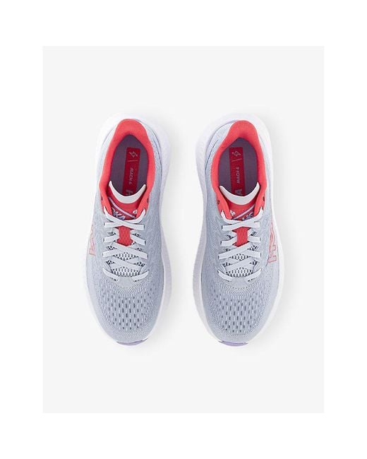 Hoka One One White Mach 6 Woven Low-Top Trainers