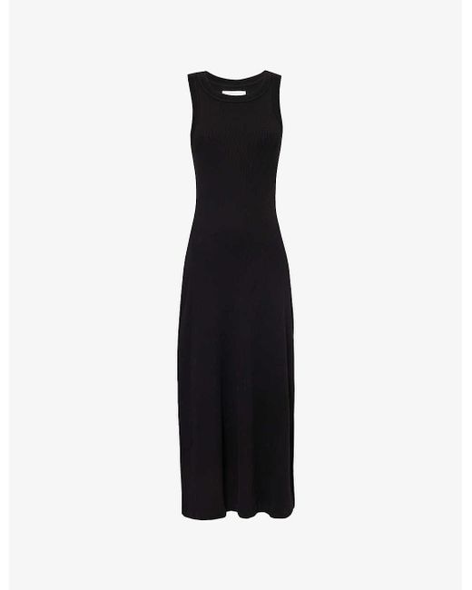 Citizens of Humanity Black Isabel Scoop-neck Stretch-jersey Midi Dress