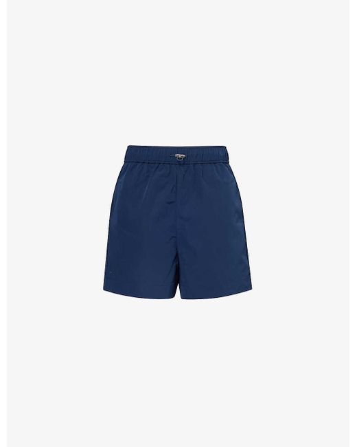Samsøe & Samsøe Blue Salulu Drawstring-waistband Recycled-blend Faille Shorts