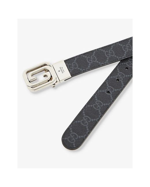 Gucci Black Monogram Coated-canvas Belt for men