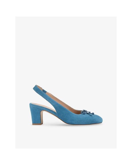 L.K.Bennett Blue Louise Suede Sling-Back Ballerina Heels