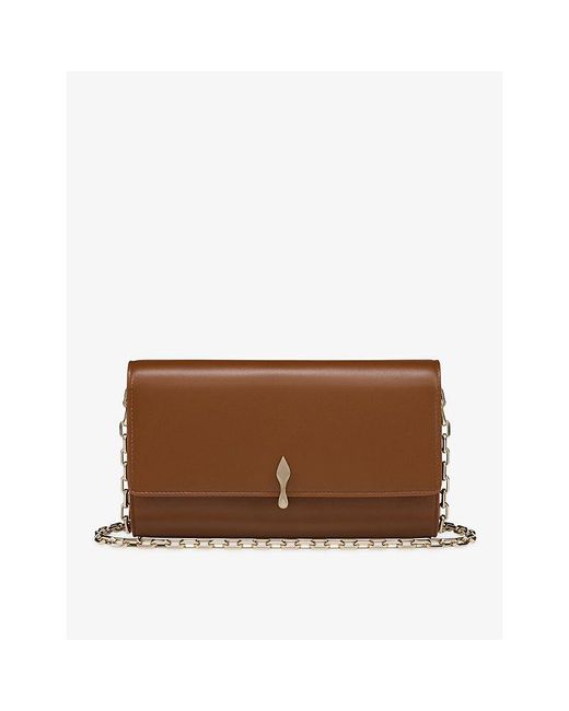 Christian Louboutin Brown Bettina Leather Wallet-On-Chain