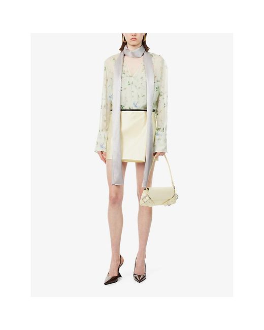 Givenchy White Lavallière Relaxed-fit Silk Blouse