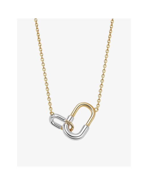 Astley Clarke Metallic Aurora U-hoop Link 18ct Gold-vermeil And Sterling-silver Necklace